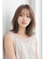 アーダーヘアーサロン 鯖江店(ADER HAIR SALON)&nbsp;透明感ブラウン×くびれレイヤーミディ【シースルーバングで小顔
