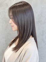 ルシードスタイル バレッタ(LUCIDO STYLE BARRETTA)&nbsp;セミロングストレート×シースルーバング×ダークブラウン