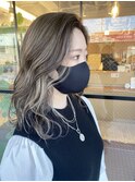 グレージュ　　透明感カラー　ハイライトカラー