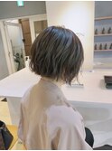 スモーキーアッシュ×切りっぱなしボブ【竹中慎治】梅田