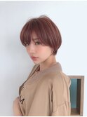 ペールベージュセクションカラーグラデーションカラー外ハネボブ