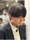 黒髪マッシュナチュラルマッシュメンズヘア韓国ツーブロック