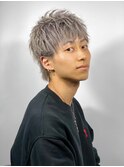 ハイライト/マッシュパーマ/ウルフ/アッシュブラック/波巻き