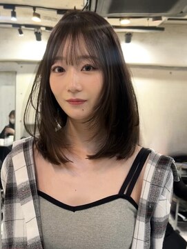 サイン 表参道(SIGN) 韓国ヘアグレージュカラーブリーチ無し髪質改善イヤリングカラー