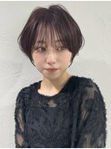 前髪あり耳掛け丸みくびれショートボブ20代30代40代50代(蘭)