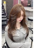 ベージュ×レイヤーカット【韓国ワンホンヘア 大阪 梅田】