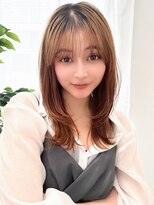ラフィス ヘアー ミミ 流山おおたかの森店(La fith hair Mimi)&nbsp;【La fith】くびれセミディ×ヘーゼルブラウン