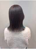 【イヤリングカラー】グレージュ×エメラルドグリーン