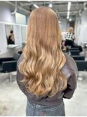 ロング　ケアブリーチ　ミルクティーベージュ　美髪　10代20代