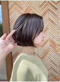 20代30代細めハイライトショートボブ＊マロンベージュ
