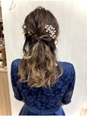 お呼ばれハーフアップヘアアレンジ