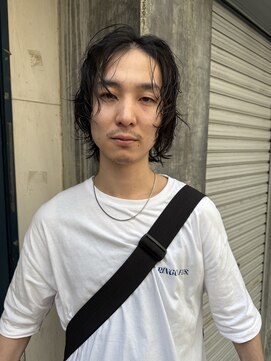 レコ オーベン(LECO oben) サーフカールスパイキーショートブルーブラックフェザーパーマ