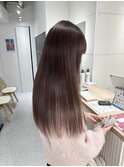 ダークパープルナチュラルショート夏のヘアアレンジ原宿