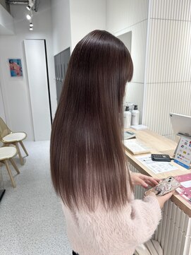ペレ 原宿(PELE) ダークパープルナチュラルショート夏のヘアアレンジ原宿