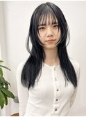 ニュアンスレイヤー　黒髪　顔まわりふんわり　渋谷　表参道