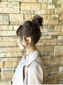 ゆるふわ巻き褒められおだんごヘアアレンジ 20代30代40代