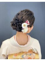 入学式、訪問着ルーズシニヨン