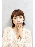 切りっぱなしボブ/外はね