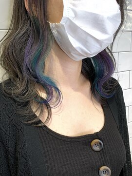 リブ(Live) 《インナーカラー》パープル×ターコイズ