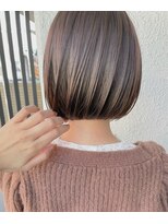 ハローバイシー 仙台(Hello by Sea)&nbsp;大人可愛い黒髪ネビージュワンレンボブ小顔前髪ワンレンボブルフ