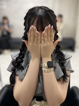 ヘア サロン クラン 東心斎橋店(hair salon clan) 編み下ろしツイン#心斎橋ヘアセット