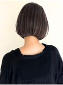 葛西ハイライト白髪ぼかしショートボブ小顔カットレイヤーカット