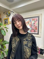 リブロ 三軒茶屋(LIBRO) マッシュウルフボブヘア前髪レイヤーボブ着物ブリーチなしカラー