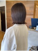 切りっぱなし×アッシュブラウン