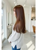 レイヤーロングベージュ20代30代40代くびれエクステ韓国ヘア
