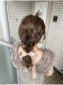 編みおろし ローポニーで ふわふわ 参列ヘア お呼ばれヘア