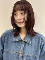 ラミエバイメルト 下北沢(lamie by melt)&nbsp;ブリーチなしカラーミディアムレイヤー顔周りボルドーベージュ