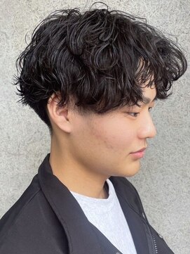 ラギッド 大野城店(RUGGED) 波巻きパーマ ツーブロック マッシュショート ナチュラルパーマ