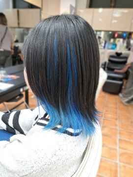 アンブレラカラー×ブルーブラック×水色