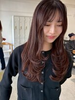 ヘアデザイン ソラ(Sola)&nbsp;うるツヤバーガンディ艶カラー小顔レイヤーカットゆるふわロング