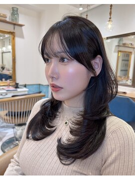 ロンドアベニール 北千住(Lond avenir) 韓国顔周り/バタフライカット/ミディアムレイヤーカット北千住