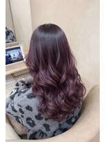 プランツヘアー&nbsp;ブリーチなしダブルカラー　× ピンクバイオレット　高宮　博多