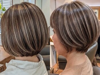 ヘアスタジオルース(HAIR STUDIO LUZ)の写真/あんなに嫌だった白髪も『活かす』ことでお友達に！ハイライトでデザインは何百通りにも広がります。