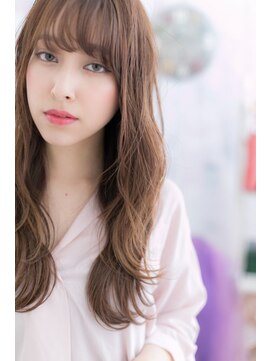 ミック ヘアアンドメイク アップ 駒込店(miq Hair&Make up) 縦落ちウェーブの脱力系・透け感リラクシーロング
