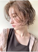 セミウェットウェーブ×ショートボブ【毛先パーマ】017