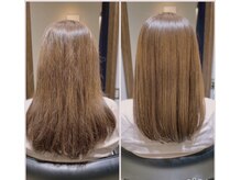 【カラーしながら髪質改善】超高濃度水素カラー　染め上がりbefore after