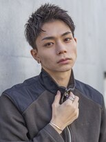 シティ(CITY)&nbsp;小久保styleフェザーパーマグレーブルーカラー刈り上げショート
