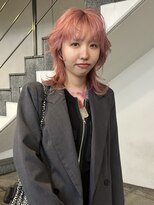 レコ 渋谷(LECO)&nbsp;レイヤーカットベビーピンクコーラルピンクハイトーンブリーチ