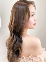 ホワイトグレージュミニウルフデジタルパーマチェリーブラウン
