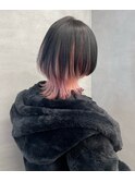 細めハイライト/クラゲヘアー/ピンクカラー