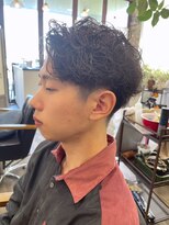 フラッグ ヘアー 天神西通り店(Flag HAIR)&nbsp;波巻きツーブロック束感モテる黒髪