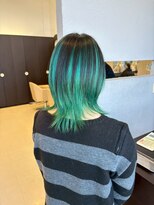 ヘアショップエヌアンドエー 久喜 栗橋店(hairshop N&A)&nbsp;エメラルドグリーン裾カラーウルフ