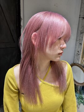 フェンヘアーアイス 中目黒(Fen.hair ici) 夏カラーコットンピンク×韓国風レイヤーカット