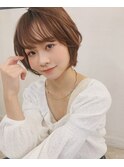 大人可愛い丸みショートボブ