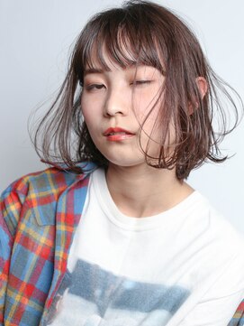 テトヘアー(teto hair) bob(切りっぱなしボブ、グレージュ、ワイドバング)