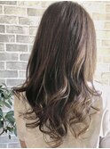 ロングレイヤー××ハイライト××ツヤ髪××ココアブラウン色
